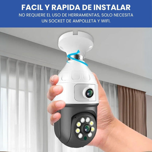 Cámara IP Doble Lente en Forma de Ampolleta