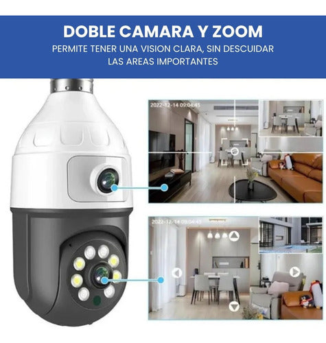 Cámara IP Doble Lente en Forma de Ampolleta