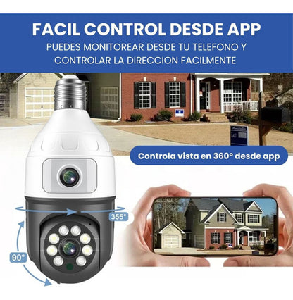 Cámara IP Doble Lente en Forma de Ampolleta