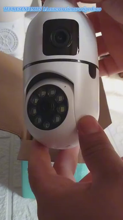 Cámara IP Doble Lente en Forma de Ampolleta